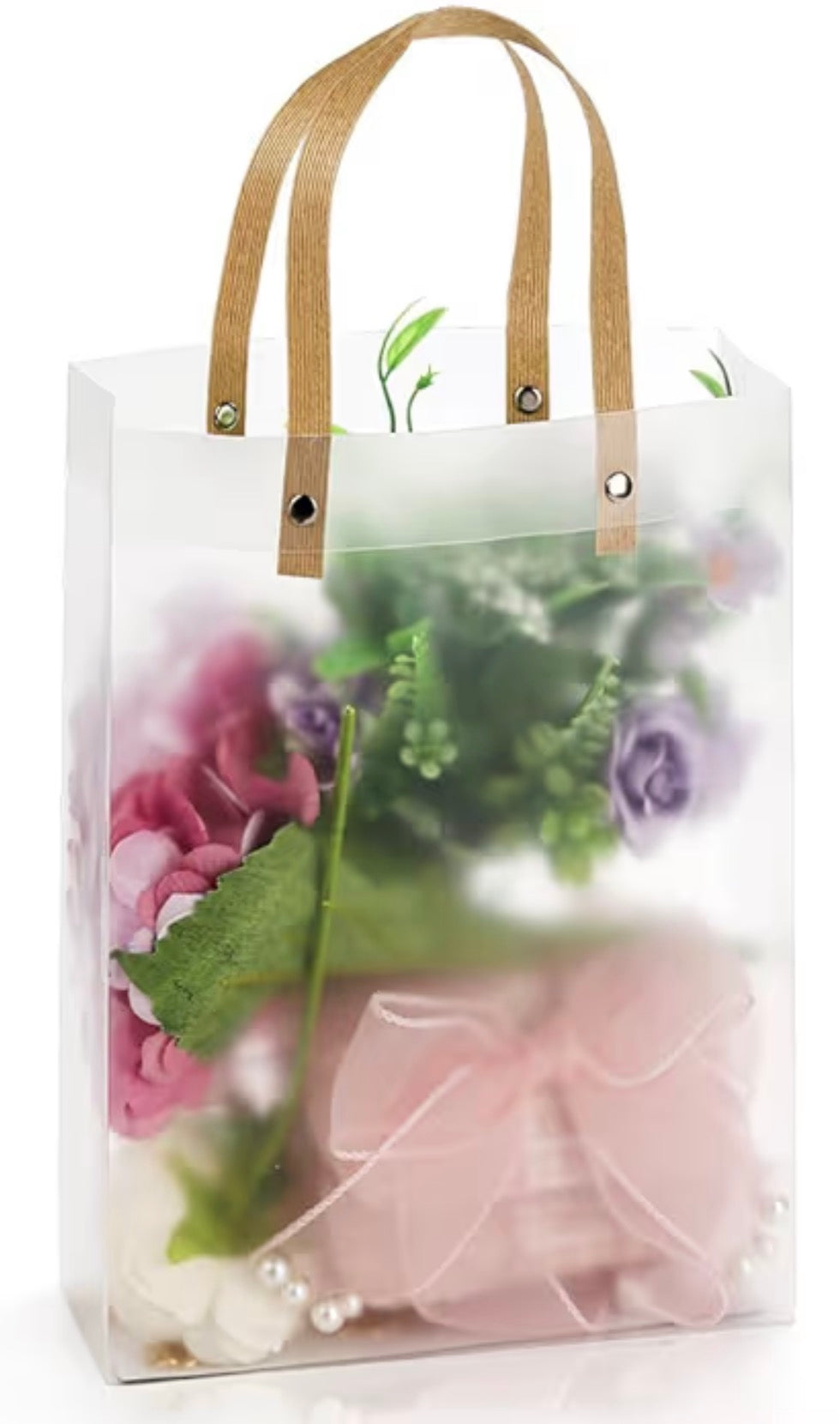 Frosted Gift Bags / Straw Effect Handles - Large.