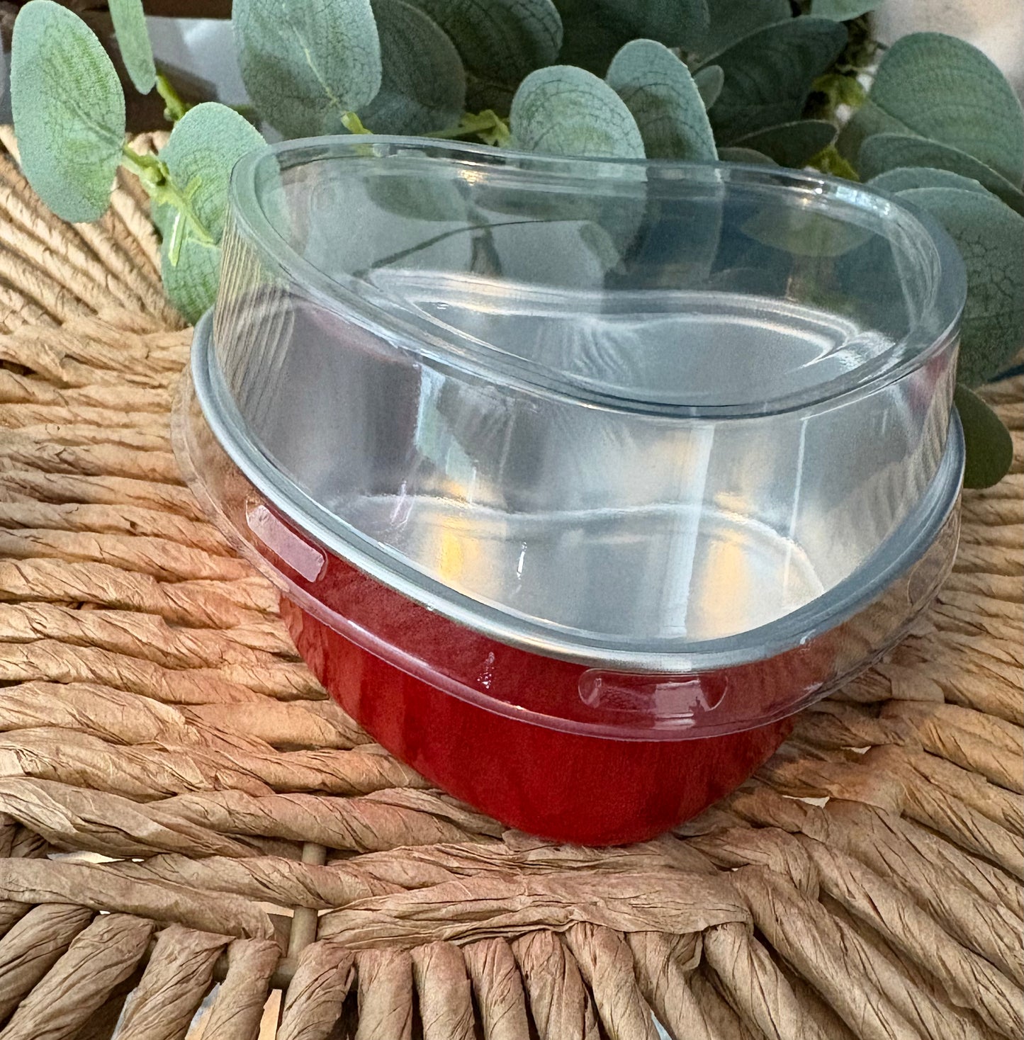 Heart Foil Sweet Tin with Clear Lid
