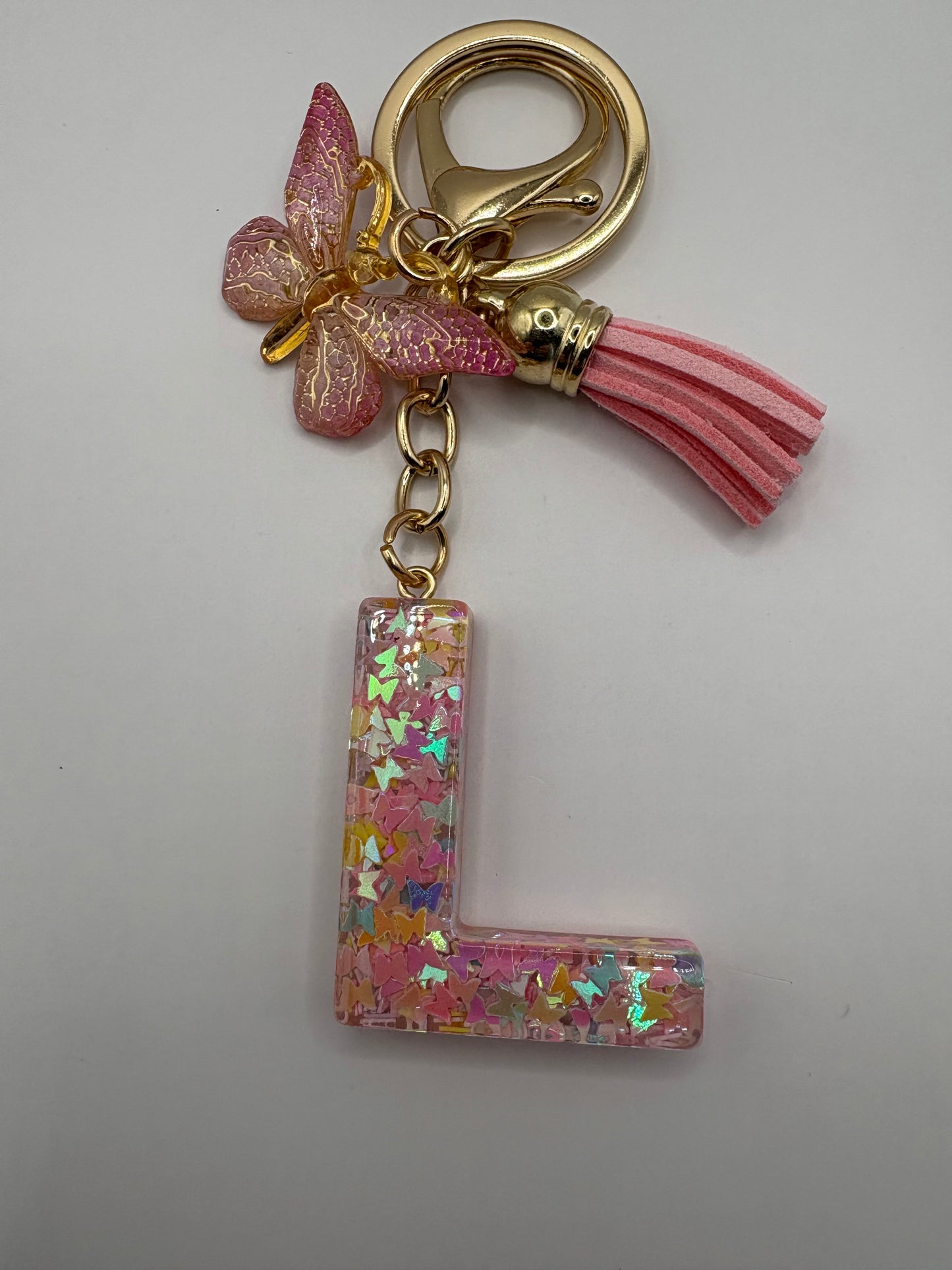 Resin Letter Initial Keyring