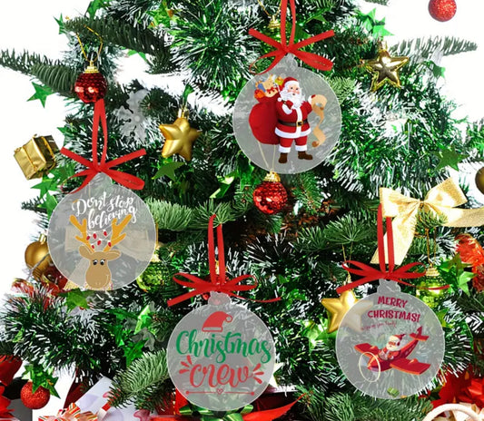 Clear 8cm Acrylic Bauble Blank