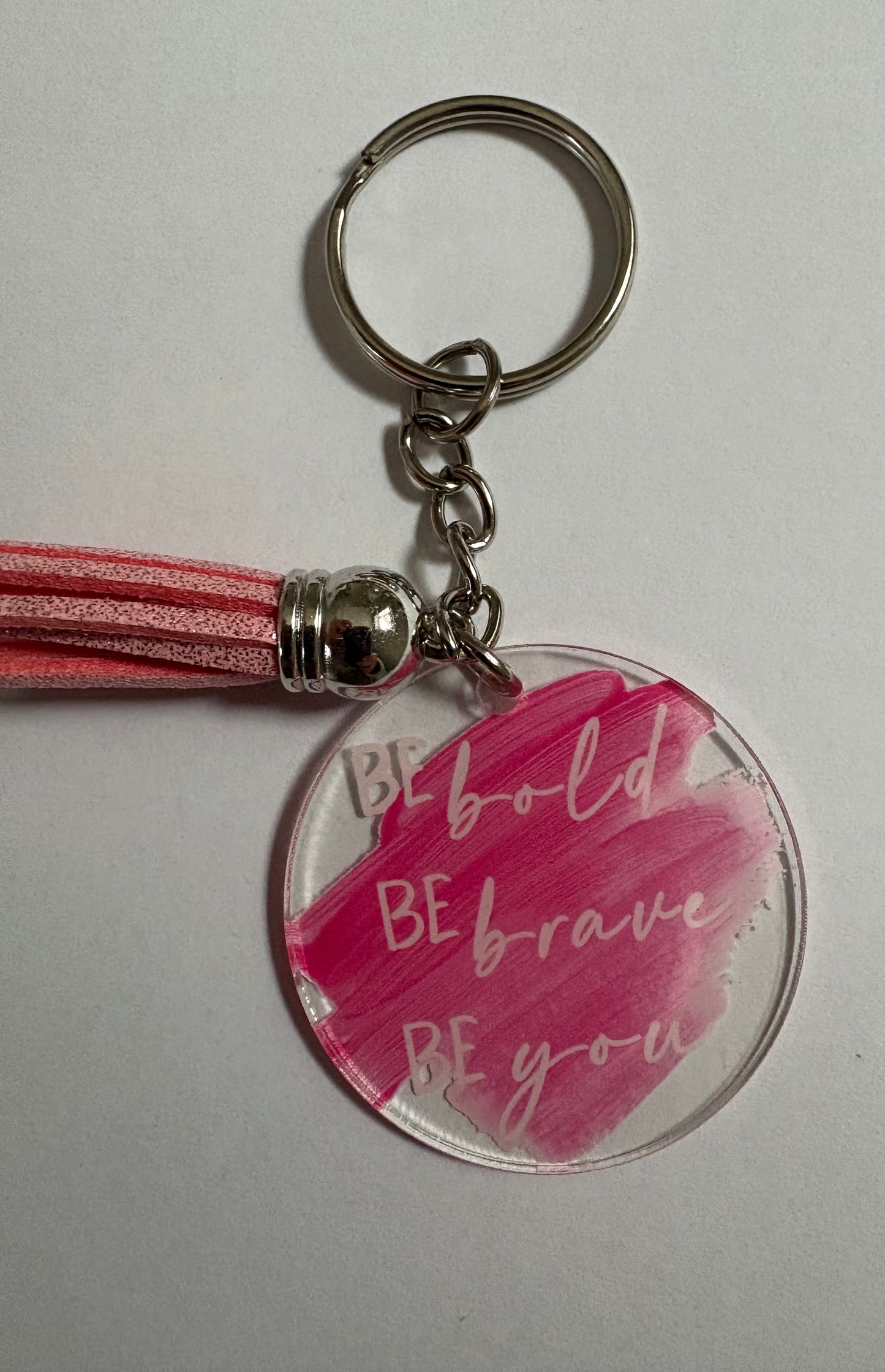Motivational Acrylic Keyring with Tassel