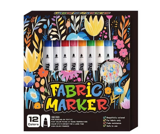 12 Pack Fabric Marker Pens