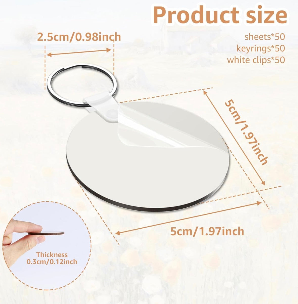 Sublimation Round Keyring