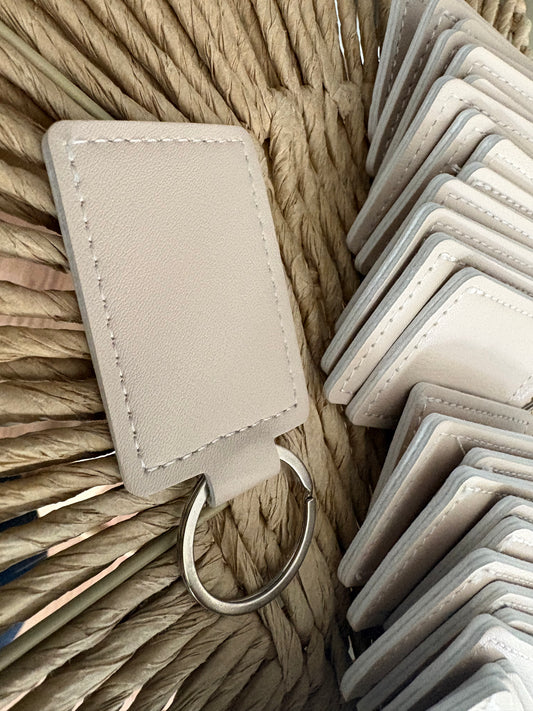 Keyring Beige PU Leather