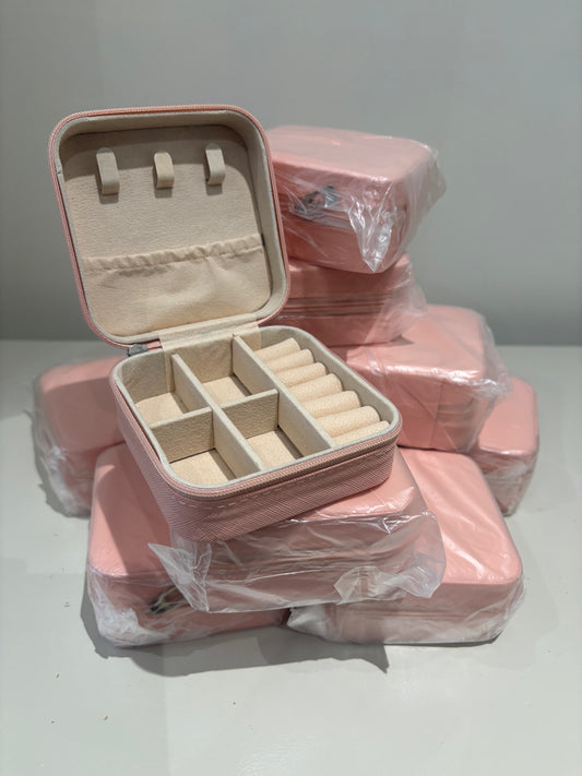 PU Leather Jewellery Box Baby Pink
