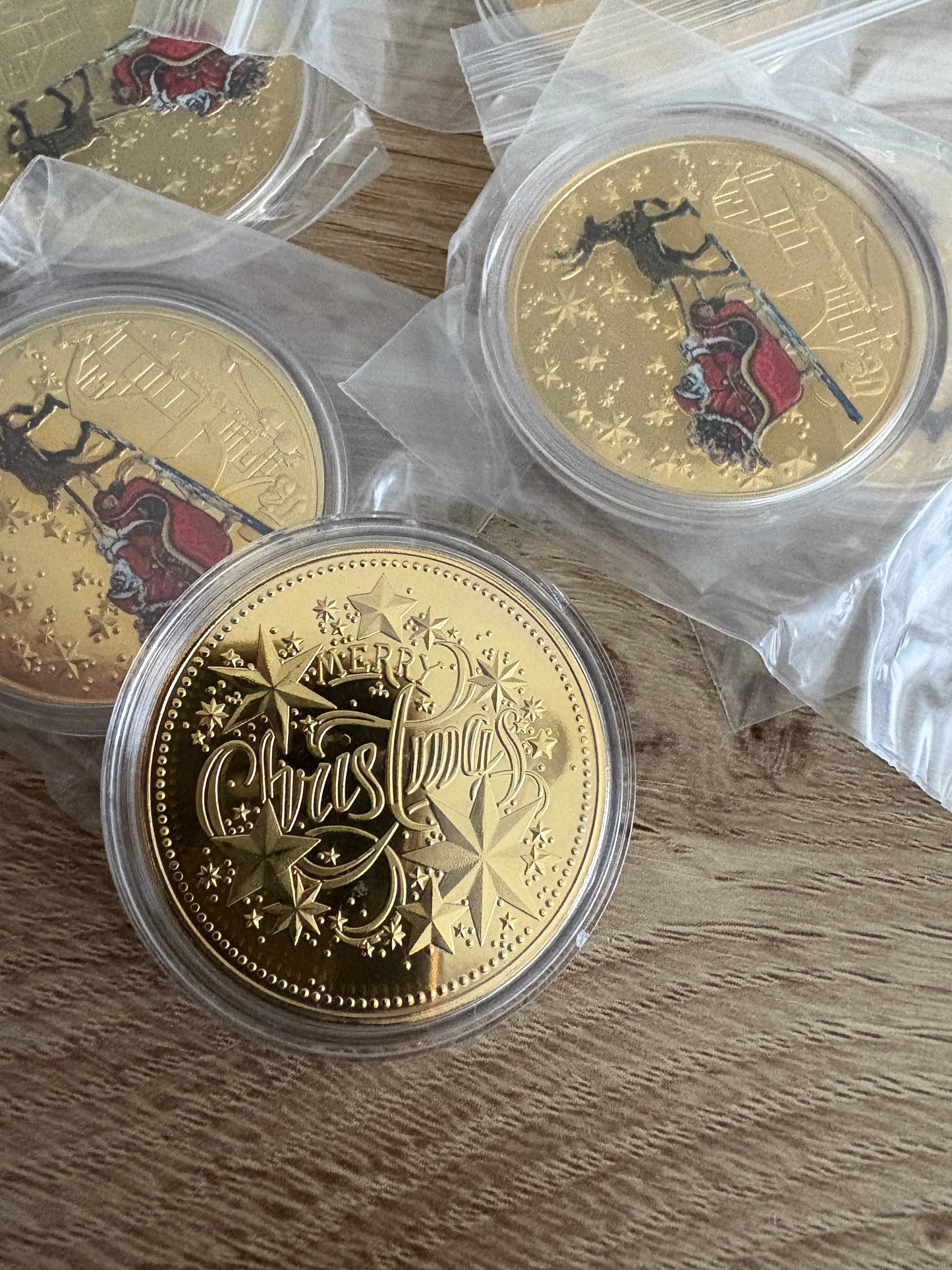 Santa Sleigh Wishing Coin in Presentation Case