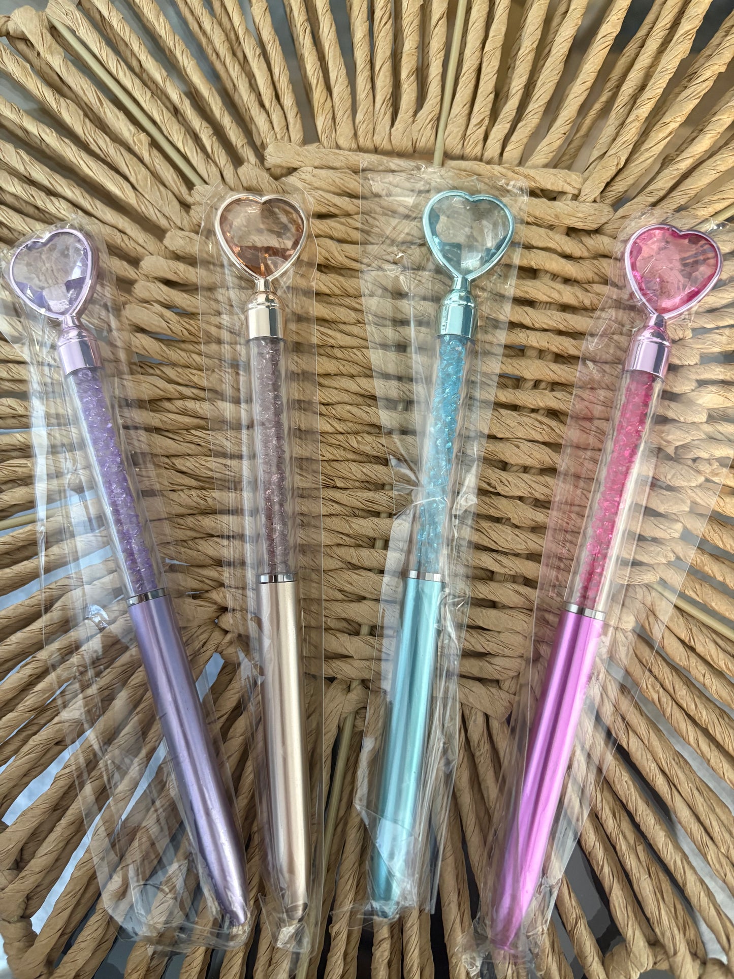 Heart Topped Diamond Ballpoint Pen