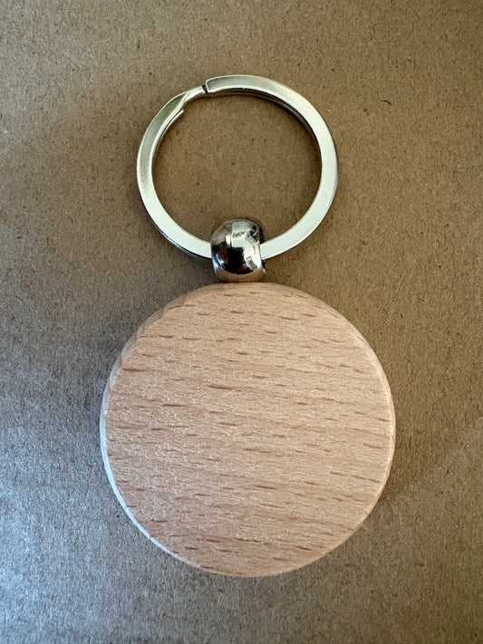 Wooden Keyring Round