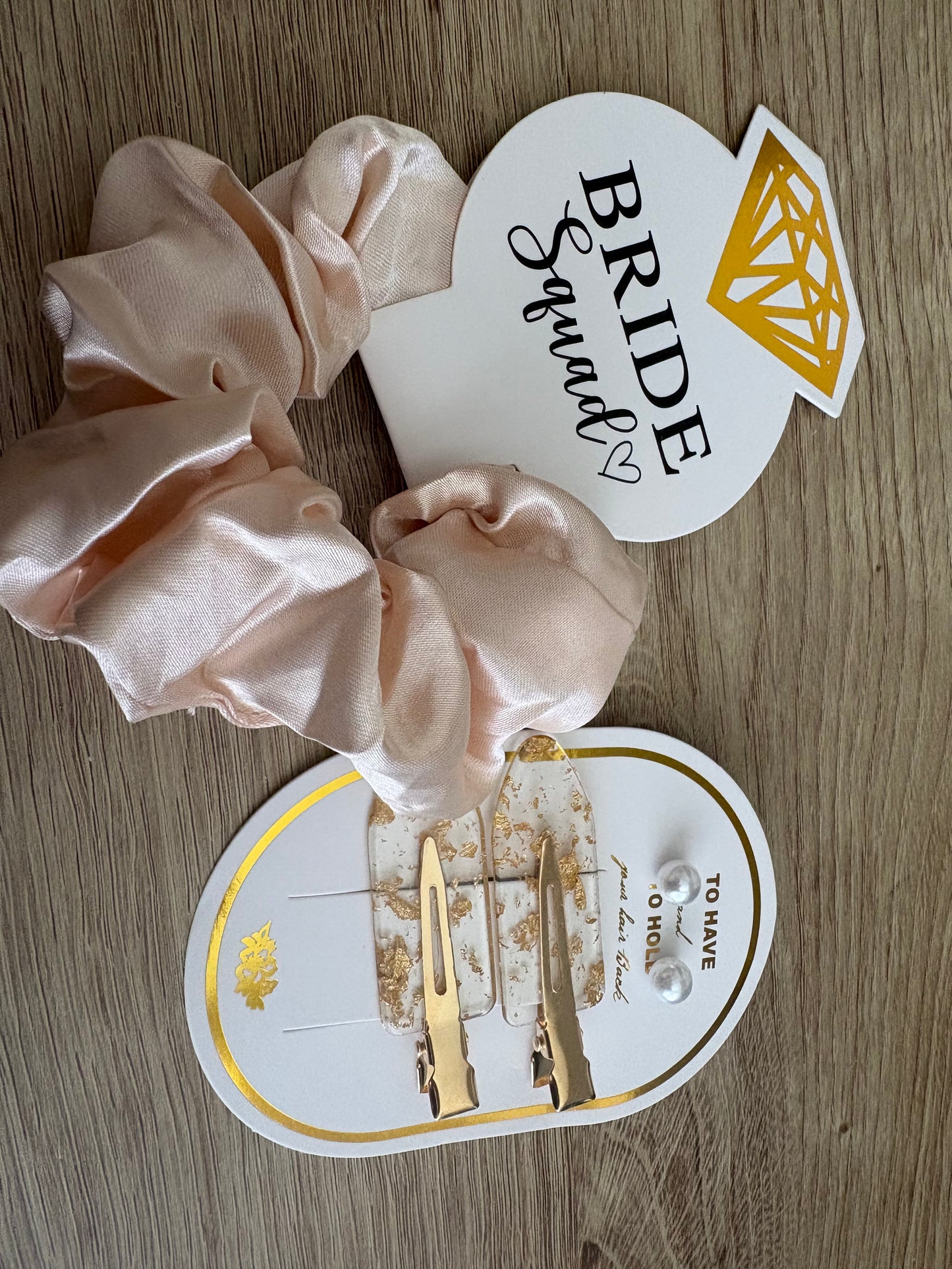 Bride Squad Hair / Earrings Set
