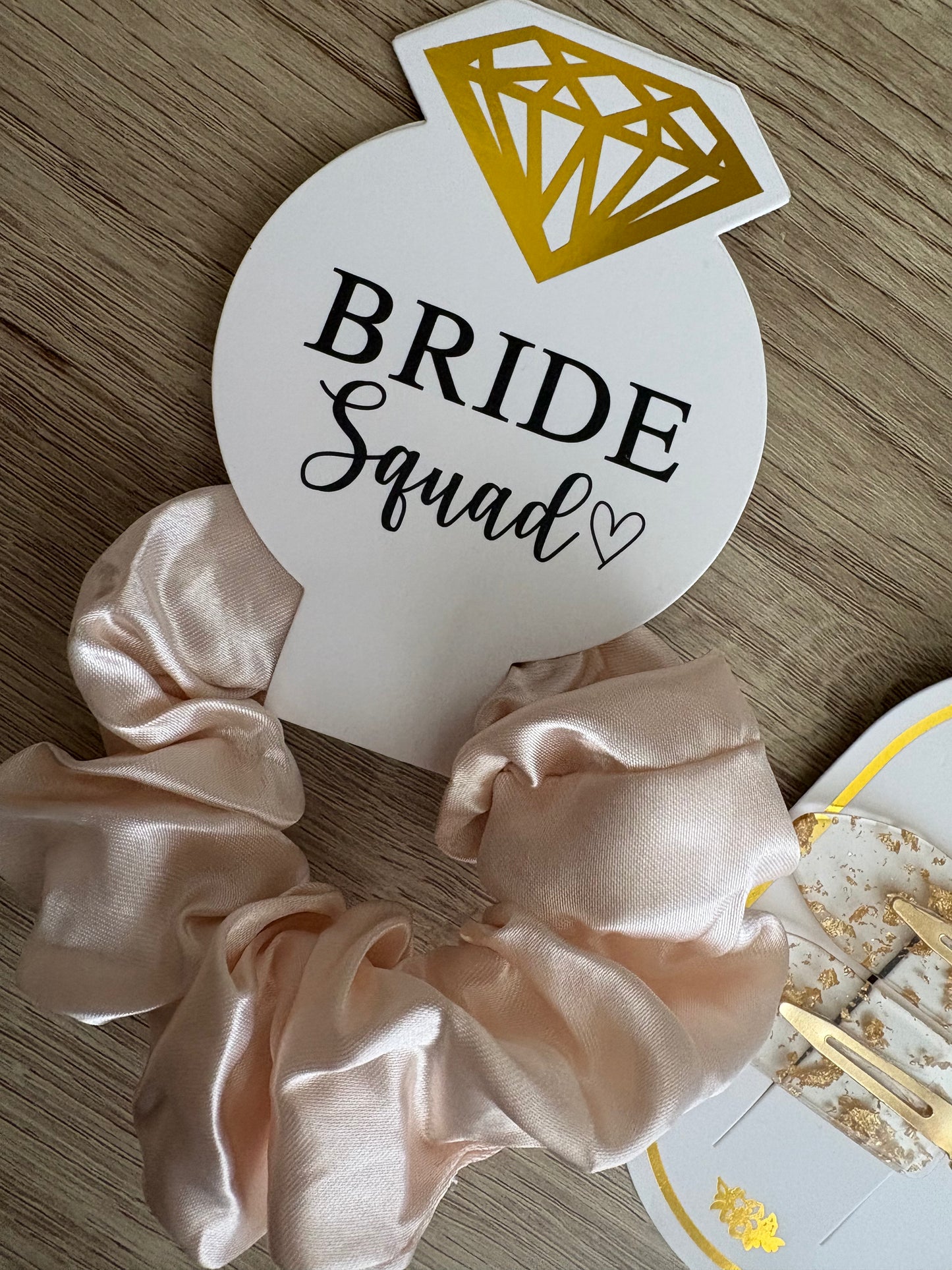 Bride Squad Hair / Earrings Set