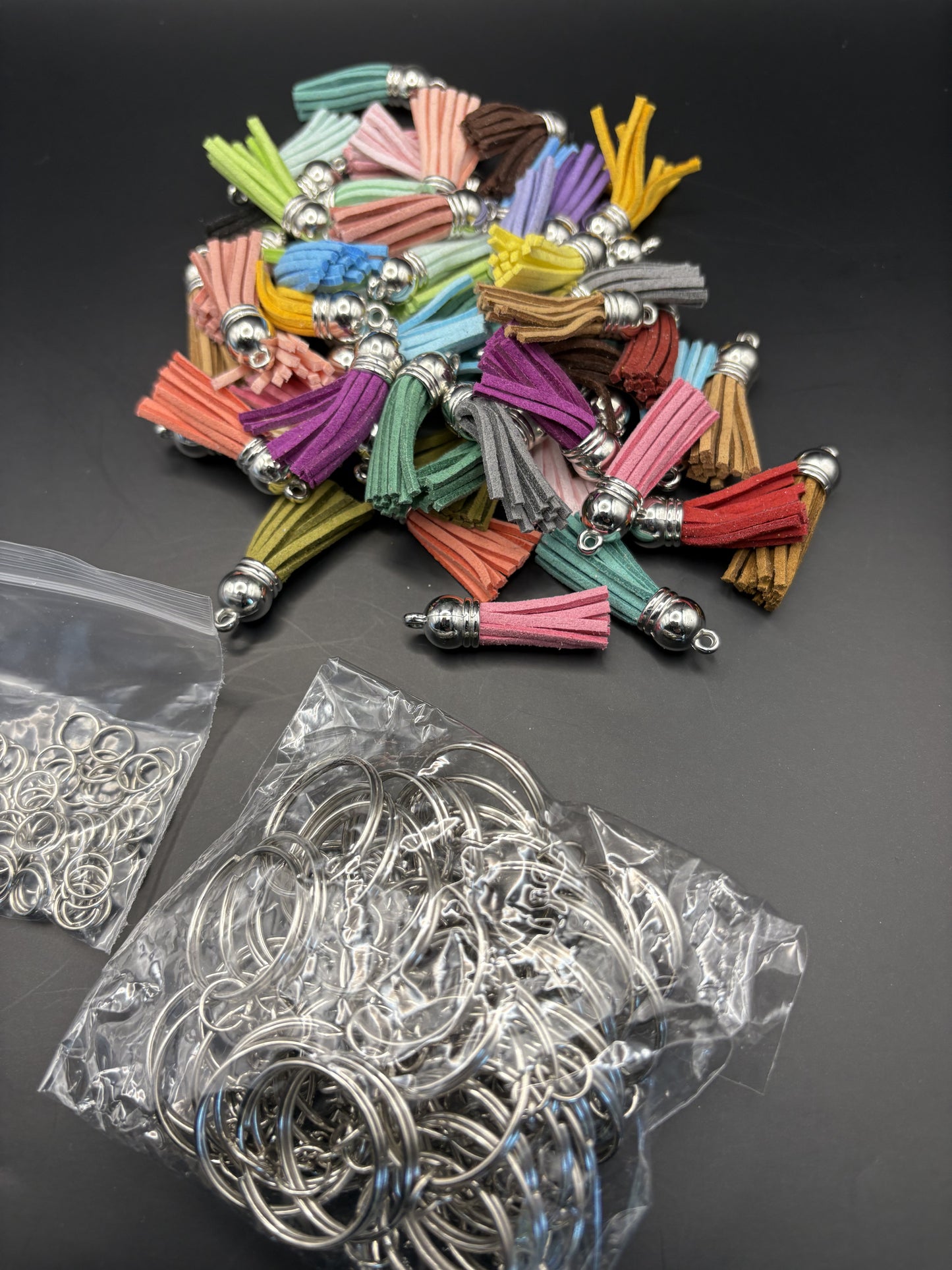 Keyring Acrylic Shapes with Chain and Tassel - Choose Shape
