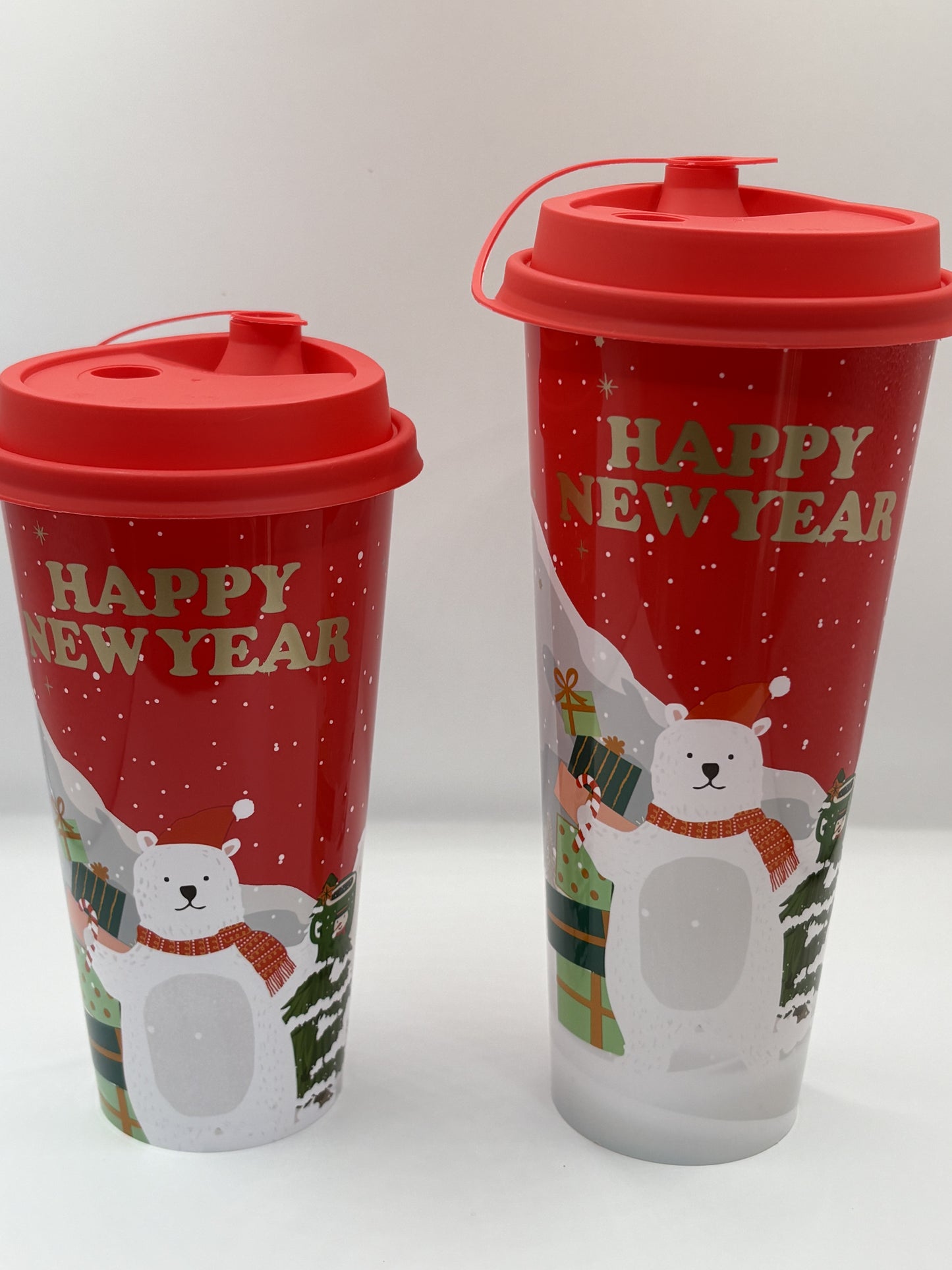 Xmas Cups with Lids Merry Christmas / Happy New Year (520ml / 600ml)
