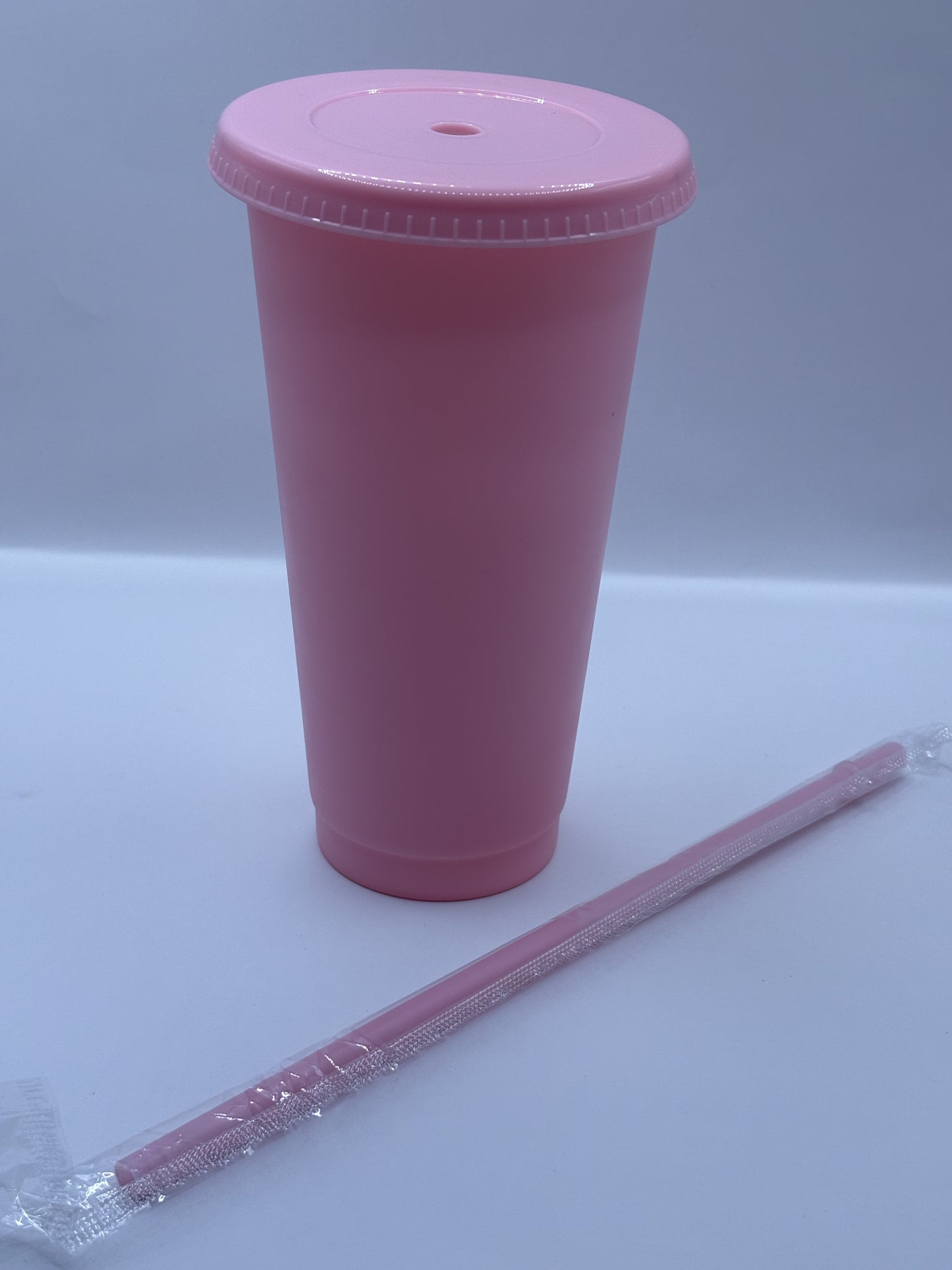 Cup 24oz Baby Pastel Pink with Lid & Straw