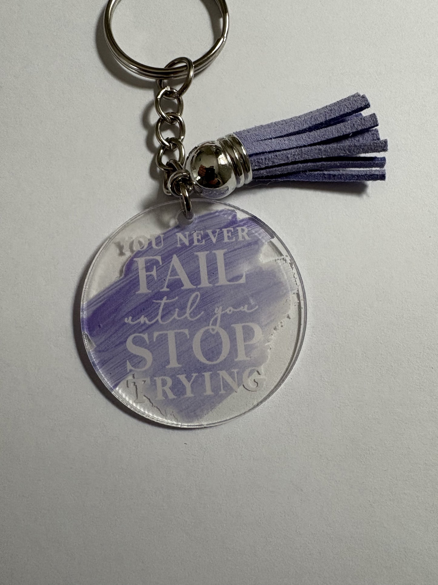 Motivational Acrylic Keyring with Tassel