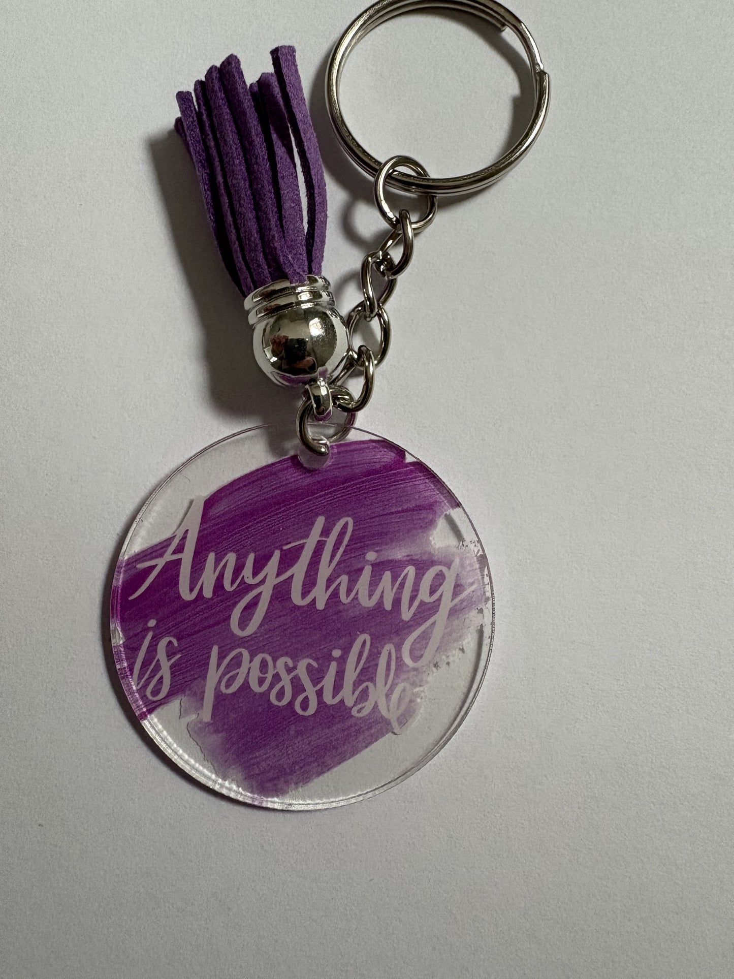Motivational Acrylic Keyring with Tassel