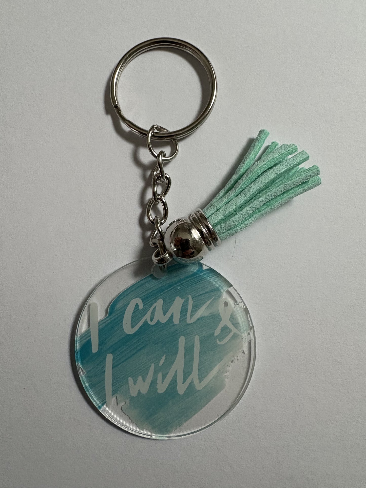 Motivational Acrylic Keyring with Tassel