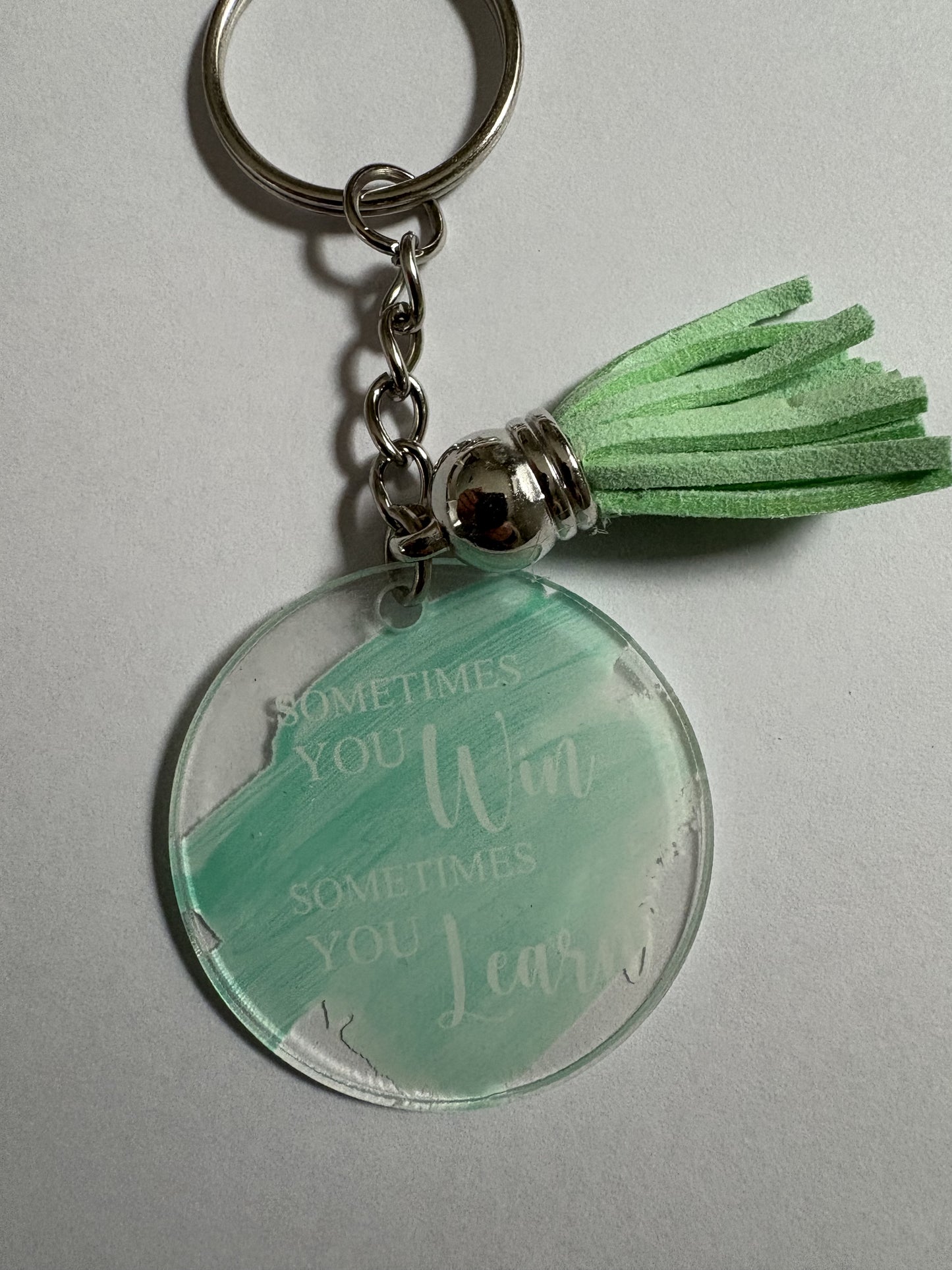 Motivational Acrylic Keyring with Tassel
