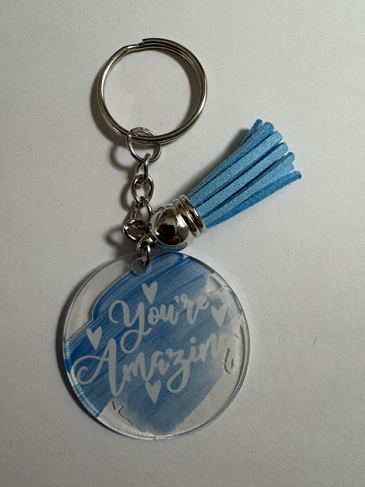 Motivational Acrylic Keyring with Tassel