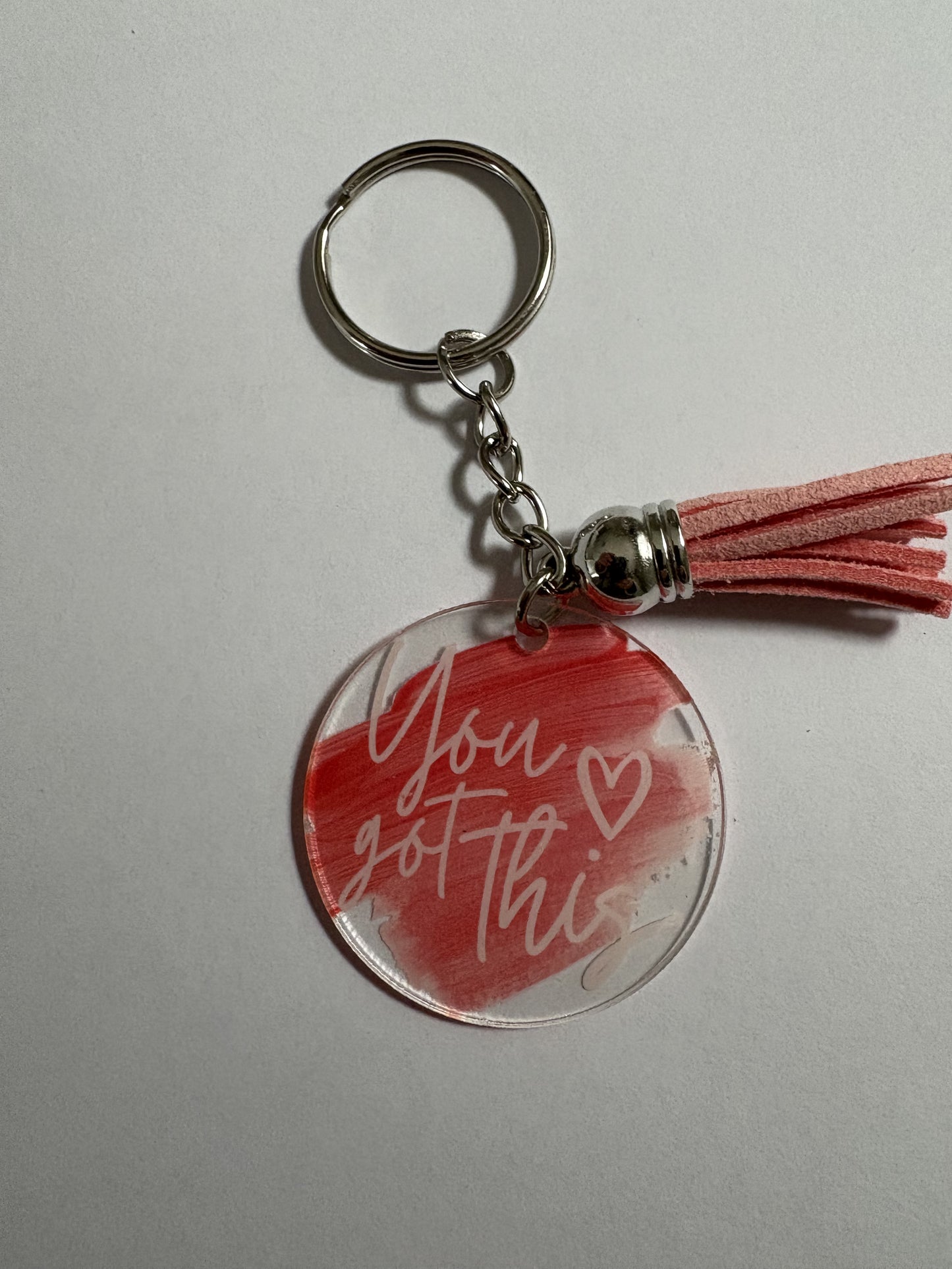 Motivational Acrylic Keyring with Tassel