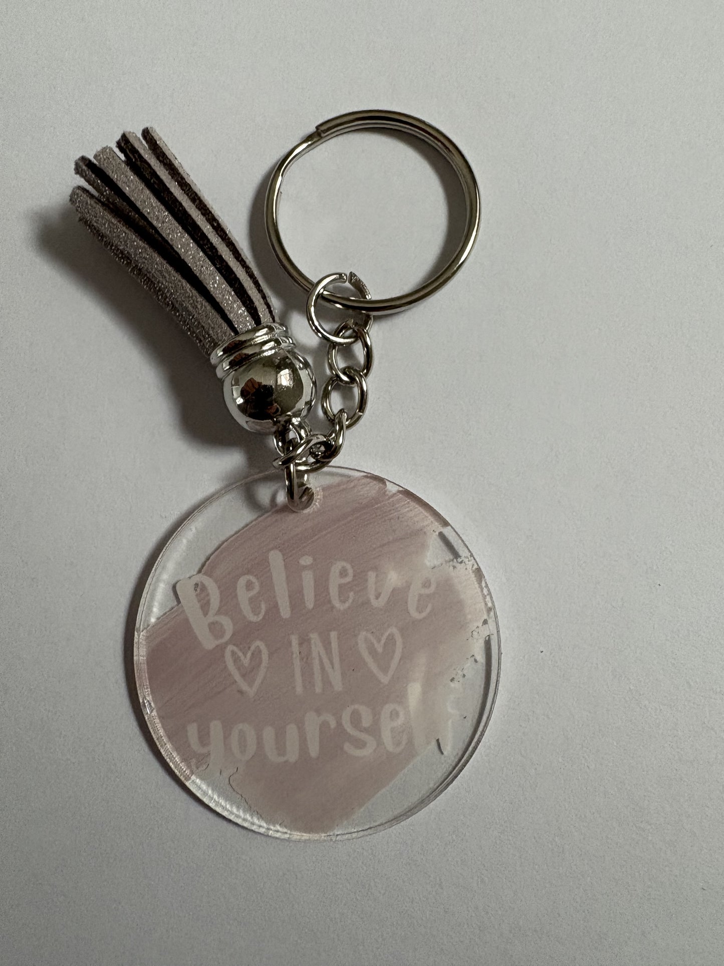 Motivational Acrylic Keyring with Tassel