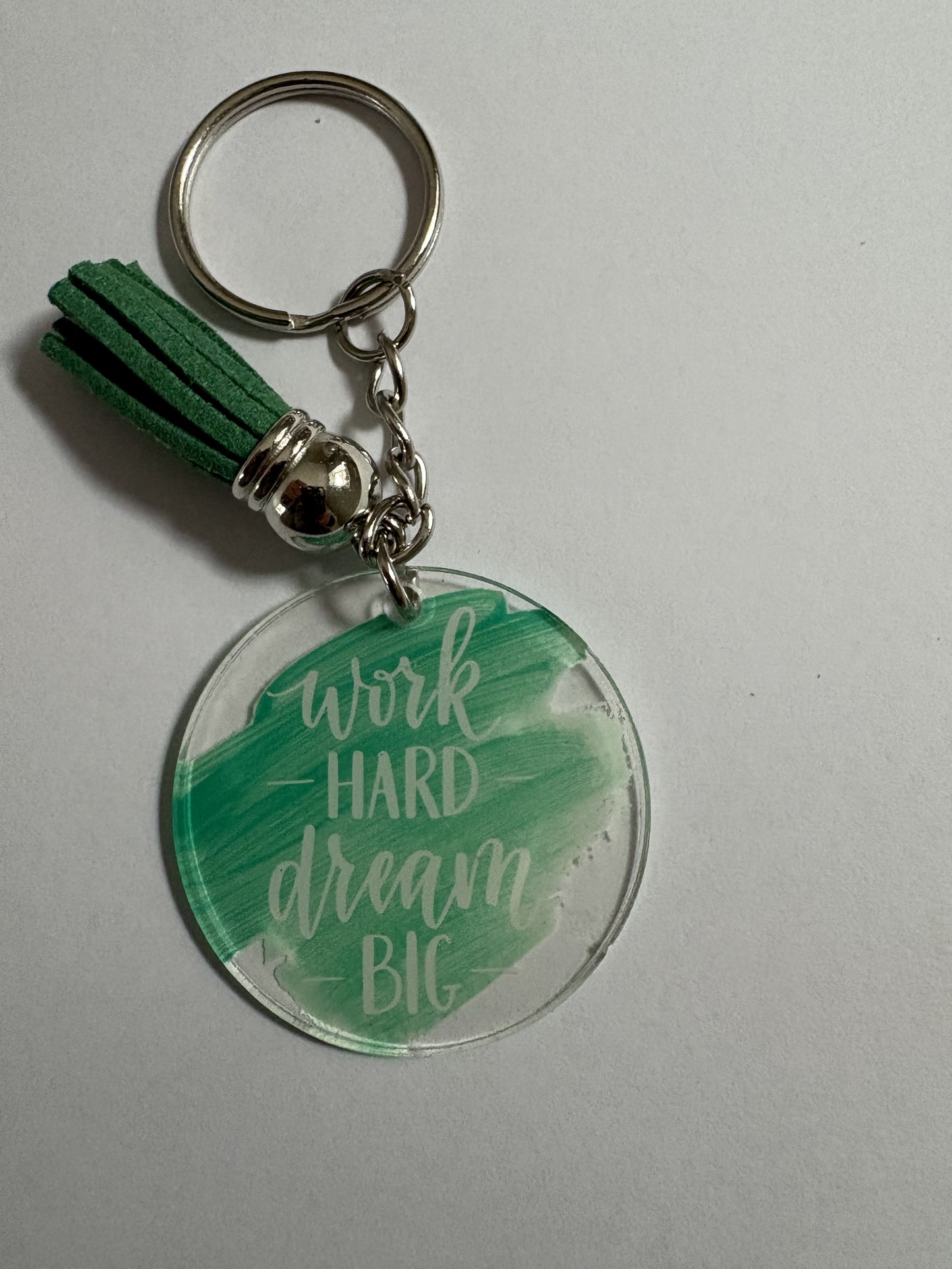 Motivational Acrylic Keyring with Tassel