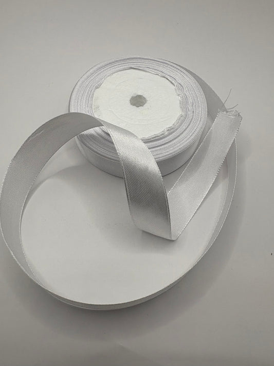 White Satin 2cm Ribbon (sold by the meter)