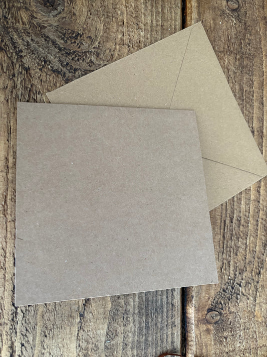Blank Kraft Greeting Cards x 10 Pack with Envelopes