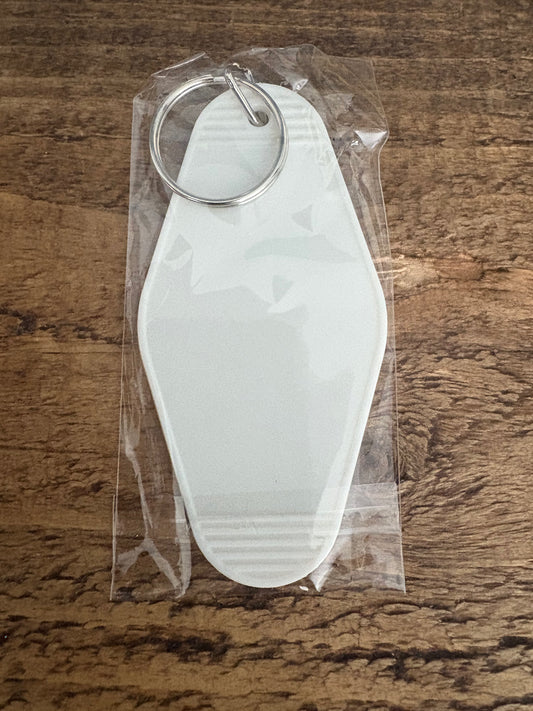 Motel Style Keyring White